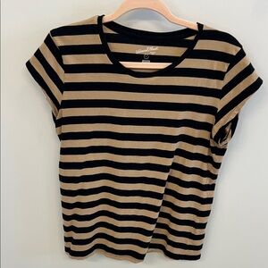 Striped Black and Tan Women's Top